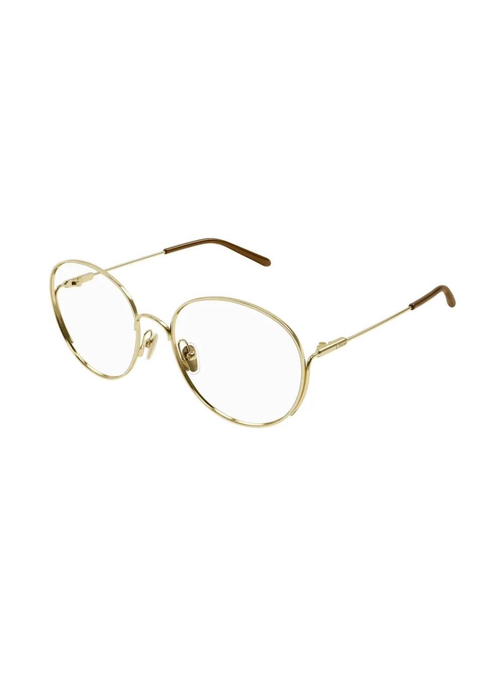 Chloé Eyewear Bril met logoplakkaat en pootje Goud