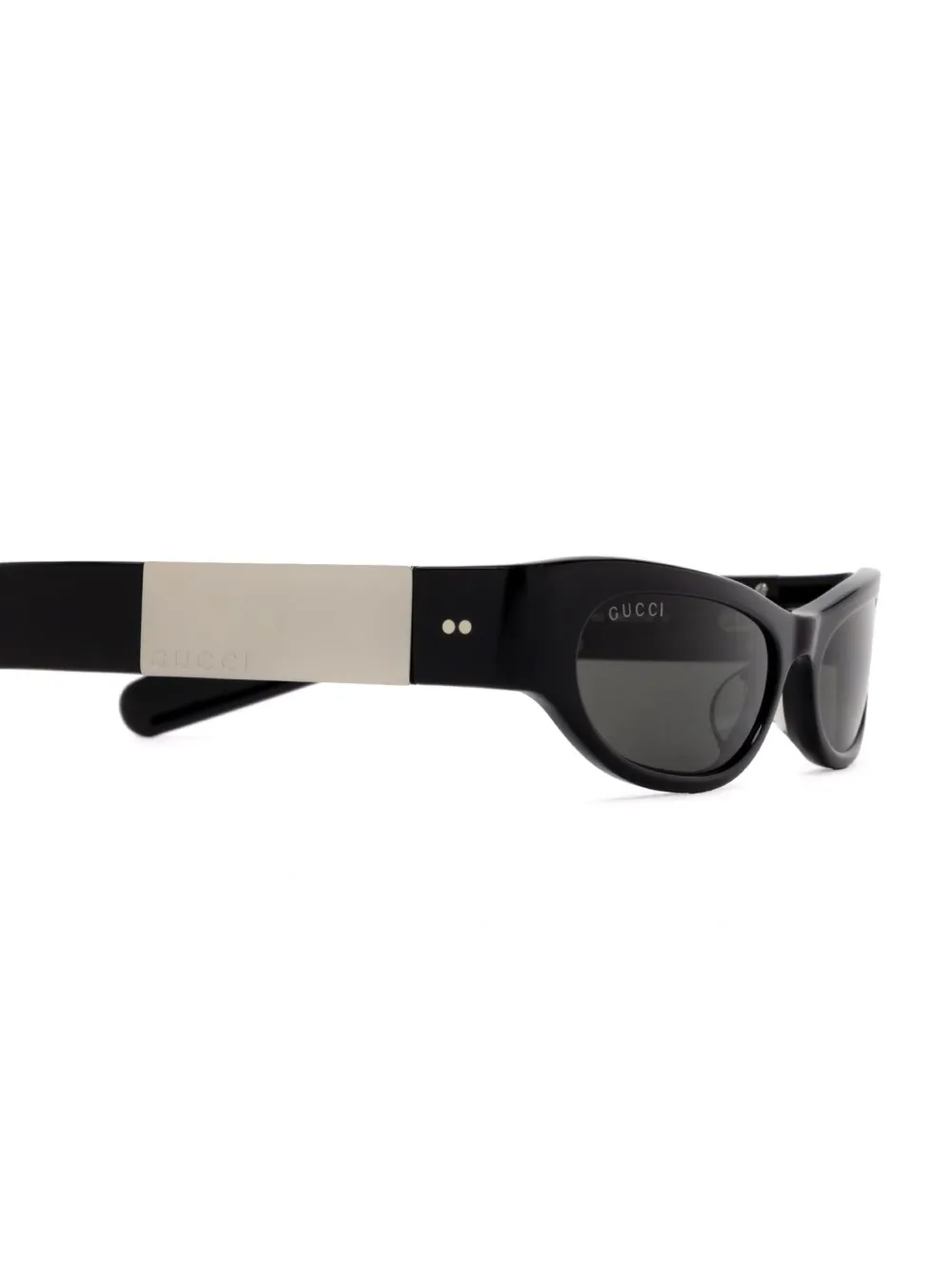 Gucci Eyewear Zonnebril met gegraveerd logo Zwart