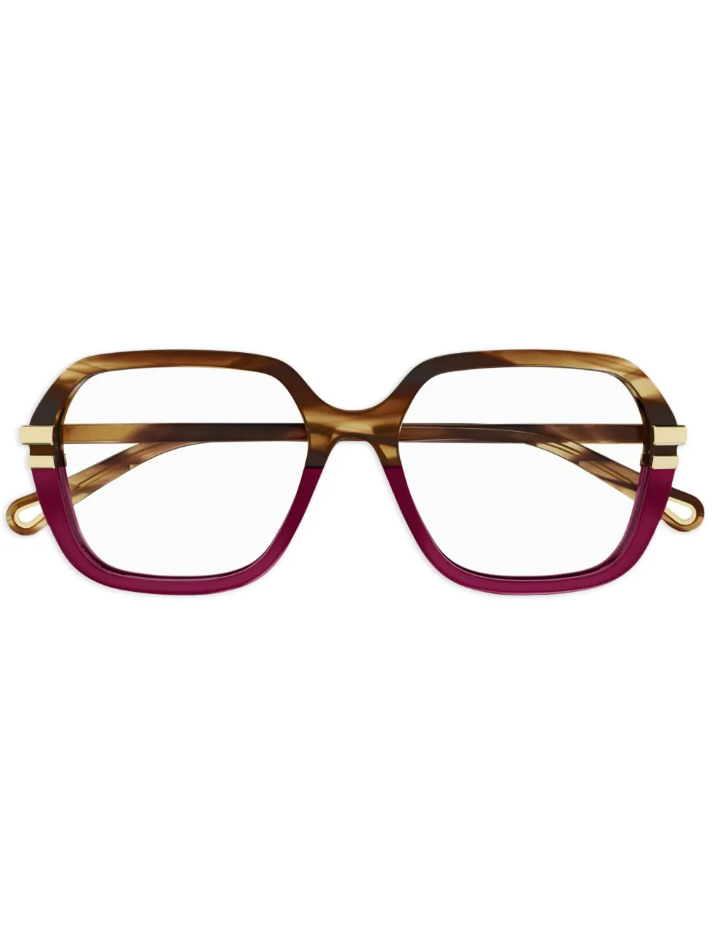 Chloé Eyewear Occhiali con stampa - Marrone
