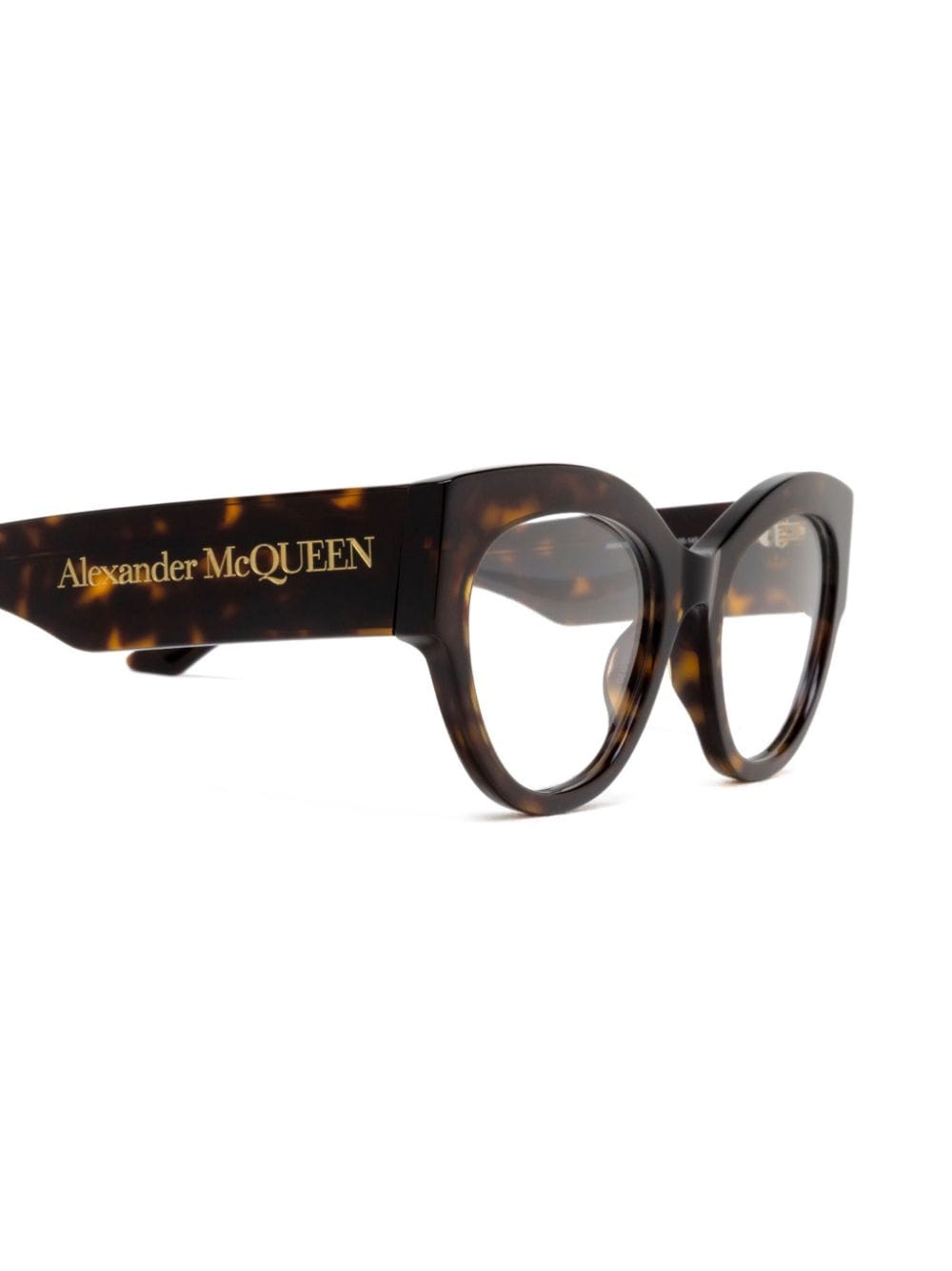 Shop Alexander Mcqueen Cat-eye Glasses In 褐色