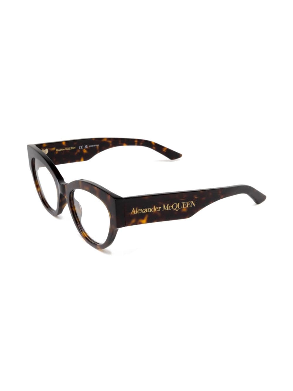 Shop Alexander Mcqueen Cat-eye Glasses In 褐色