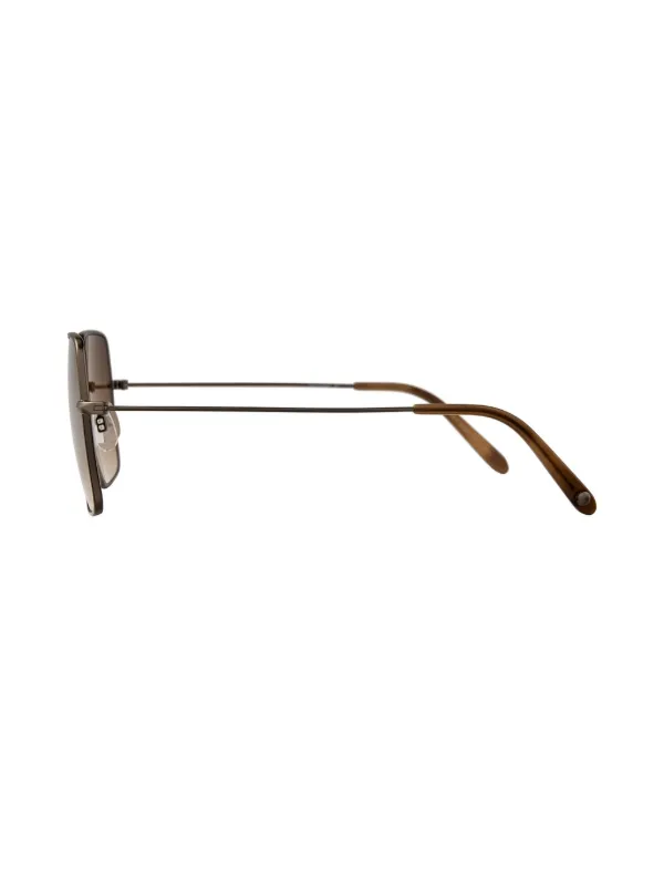 Meadow Sun Garrett Leight Brown Sunglasses Garrett Leight MEADOW SUN Brunette Square Ladies Sunglasses  main image 4