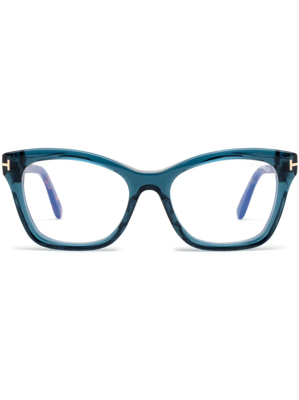 TOM FORD Eyewear キャットアイ眼鏡フレーム - ブルー TOM FORD Eyewear キャットアイ眼鏡フレーム - ブルー