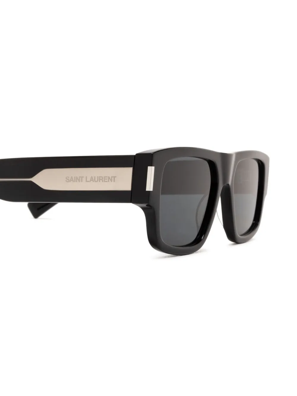 Saint Laurent Eyewear Zonnebril met rechthoekig montuur Zwart