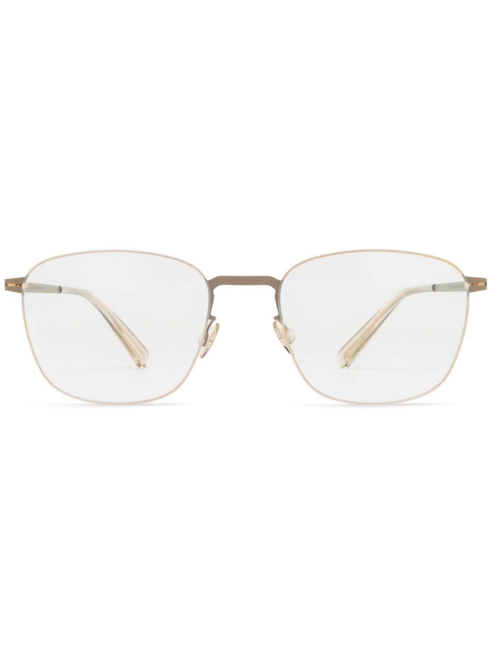 Mykita Haru Square-frame Rimless Glasses In Gold