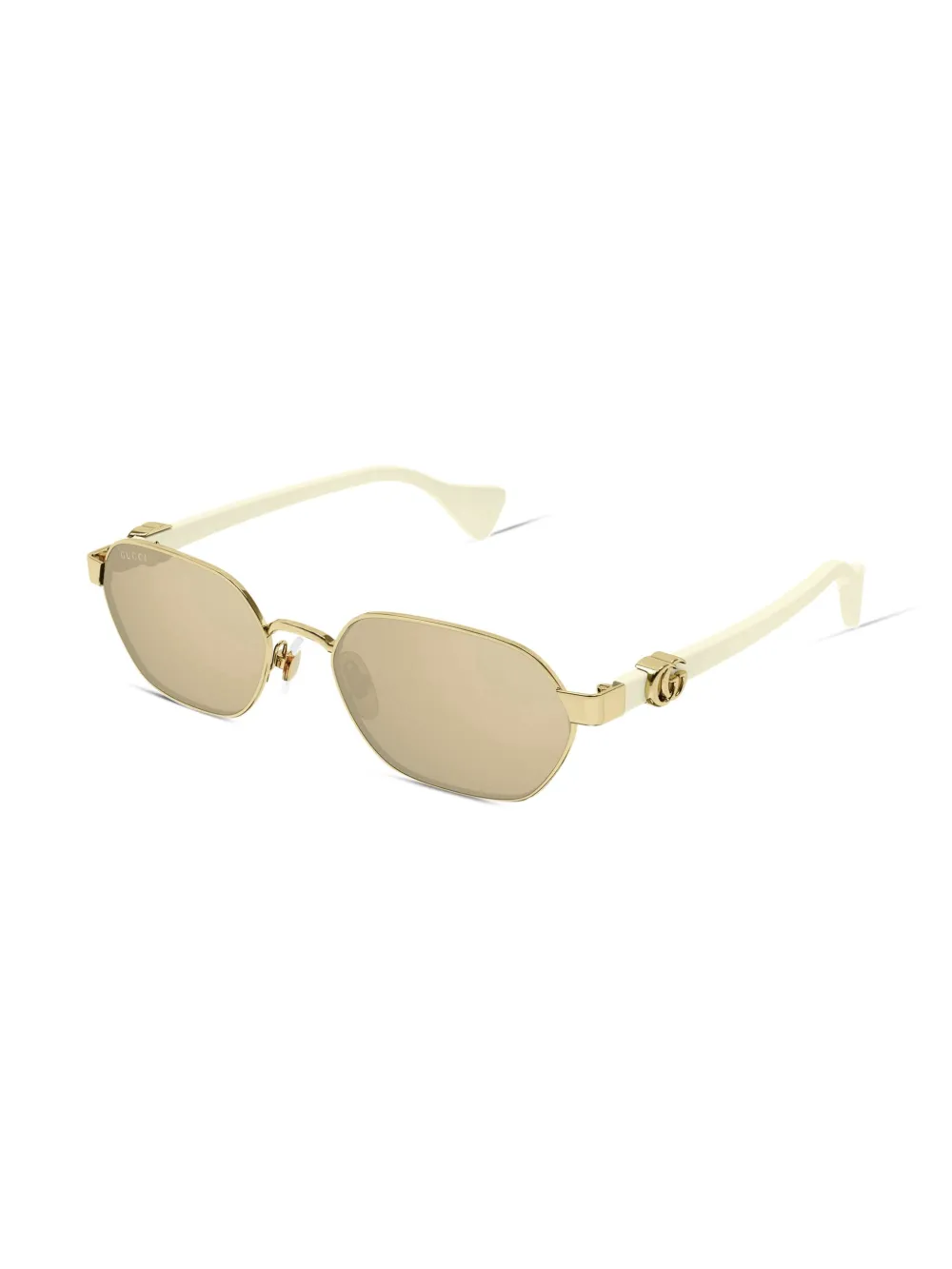 Gucci Eyewear Zonnebril met GG-logoplakkaat op het montuur Goud