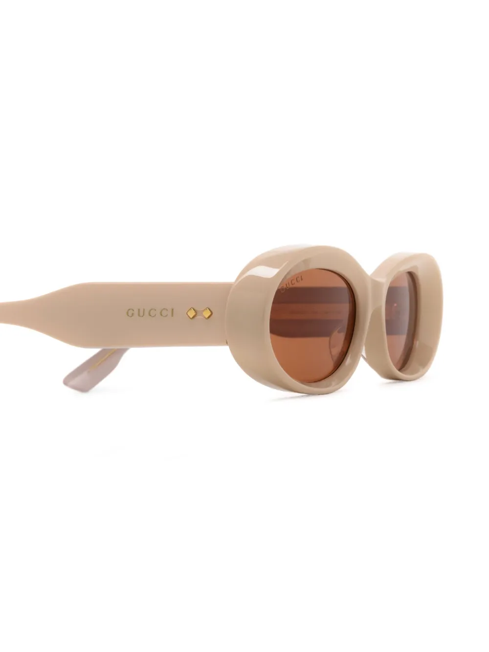 Gucci Eyewear Zonnebril met logoprint Beige
