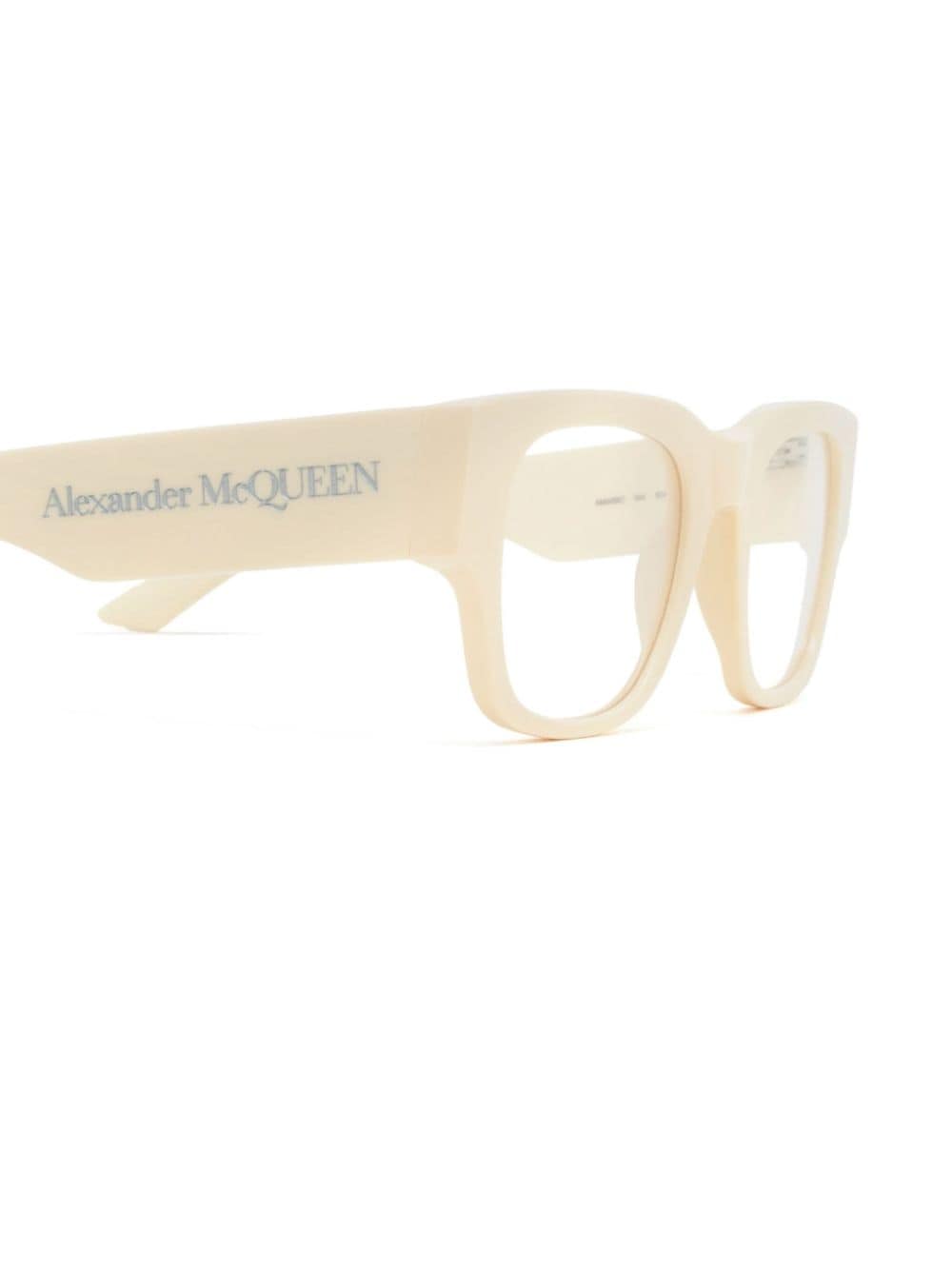 Shop Alexander Mcqueen Square-frame Glasses In Nude