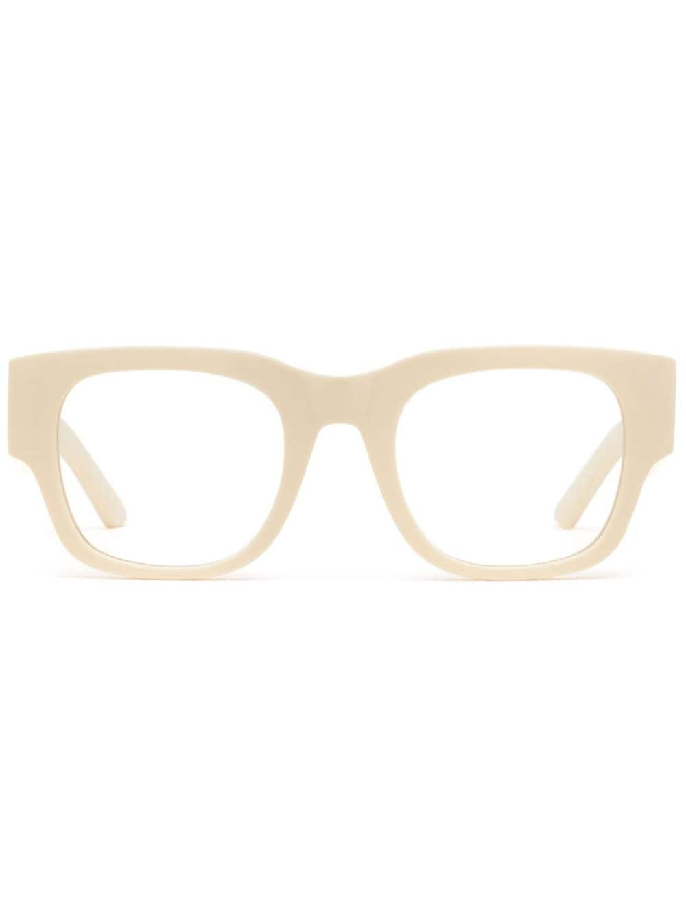 Shop Alexander Mcqueen Square-frame Glasses In Nude