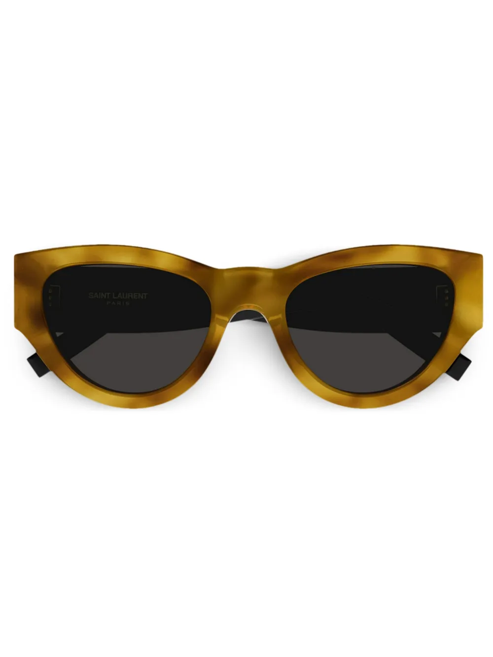 Saint Laurent Eyewear Zonnebril met rond montuur Bruin