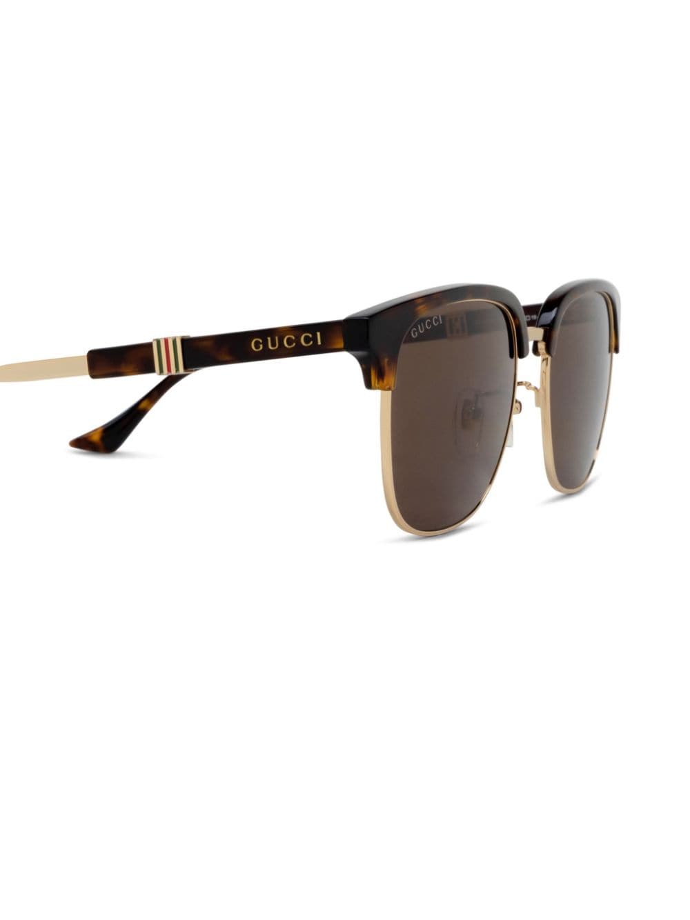 Shop Gucci Square Frame Sunglasses In 褐色