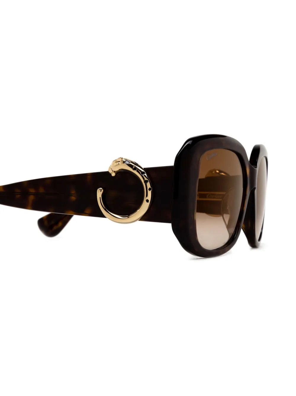 Cartier Eyewear Zonnebril met oversized montuur Bruin