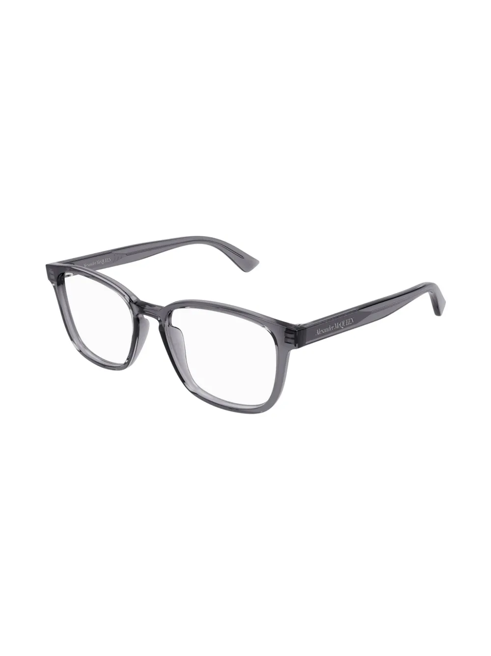 Alexander McQueen Eyewear Bril met doorzichtig vierkant montuur - Grijs