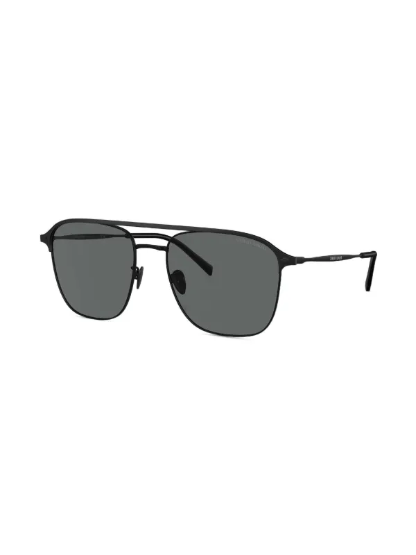 Giorgio Armani logo-print Sunglasses | Black | FARFETCH