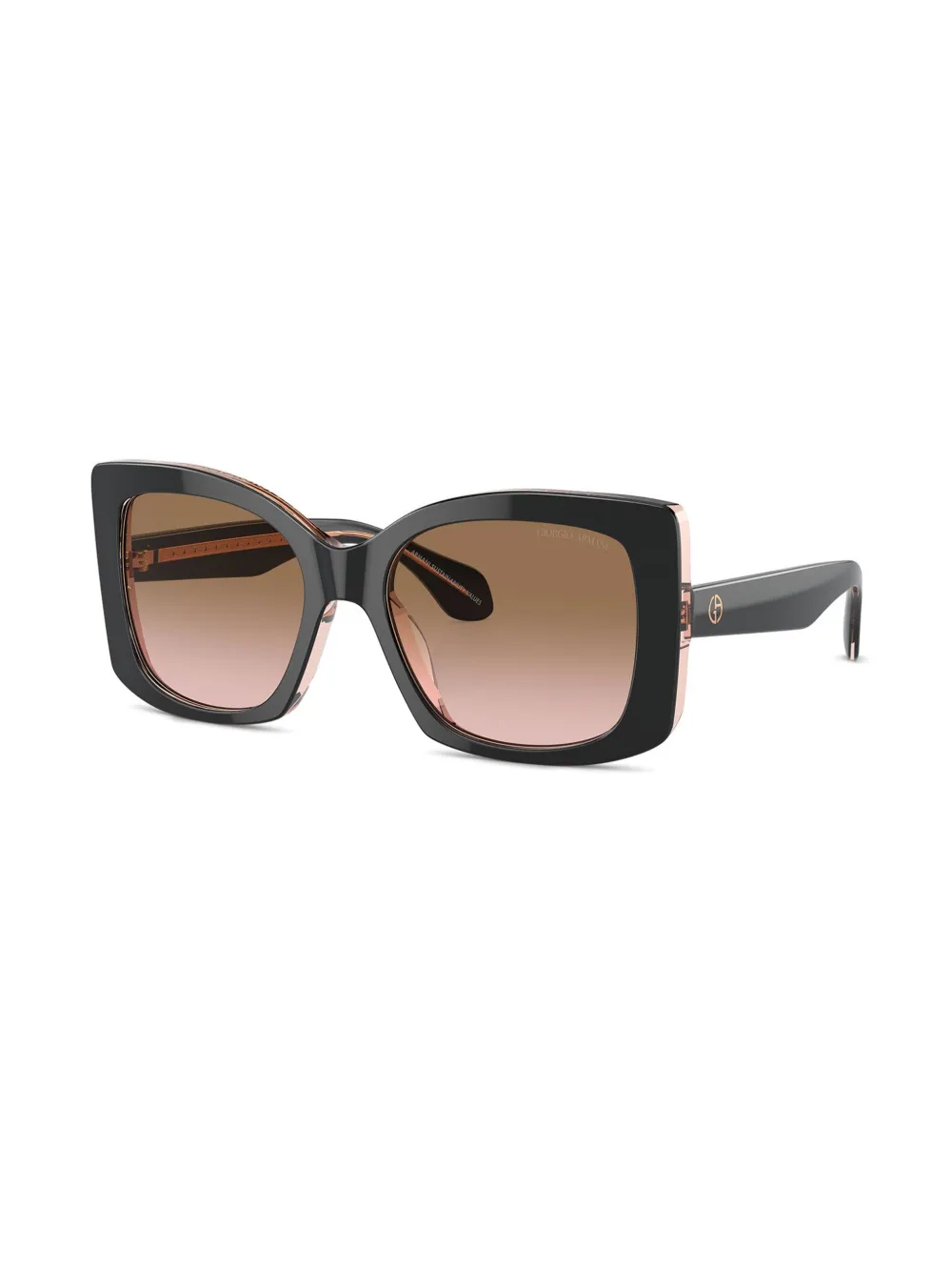Giorgio Armani Zonnebril met oversized montuur Zwart