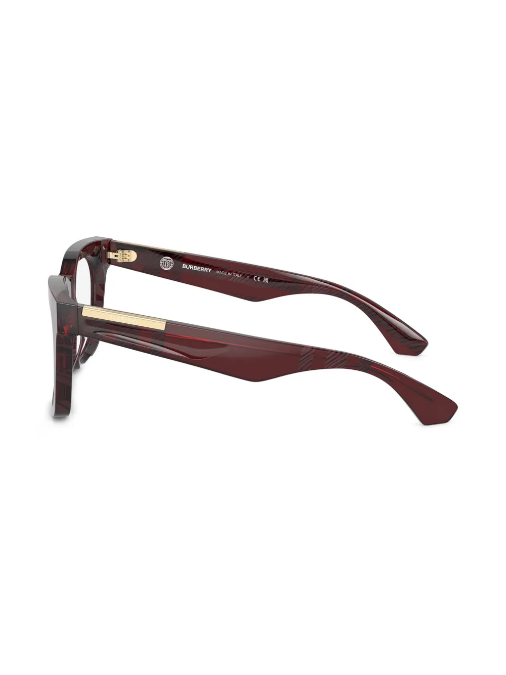 Burberry Eyewear Geruite bril Rood