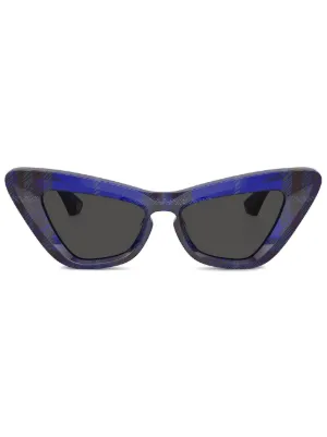 Burberry Eyewear Check wayfarer-frame Sunglasses | Blue  display picture 3