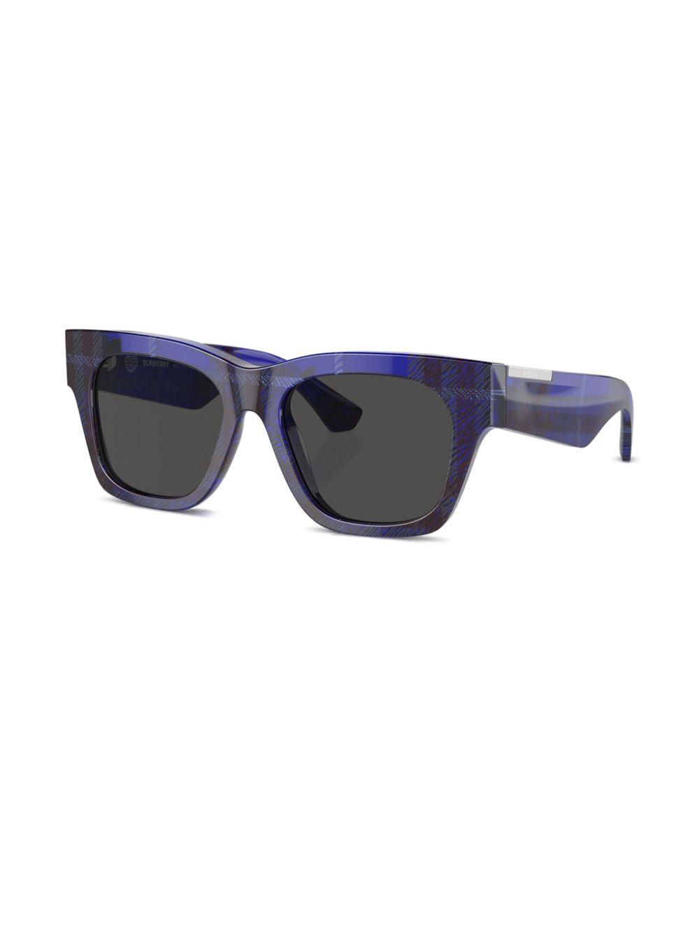 Burberry Eyewear Geruite zonnebril met wayfarer montuur - Blauw