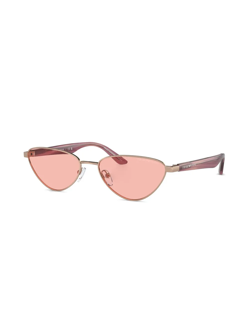 Emporio Armani Zonnebril met geometrisch montuur Roze
