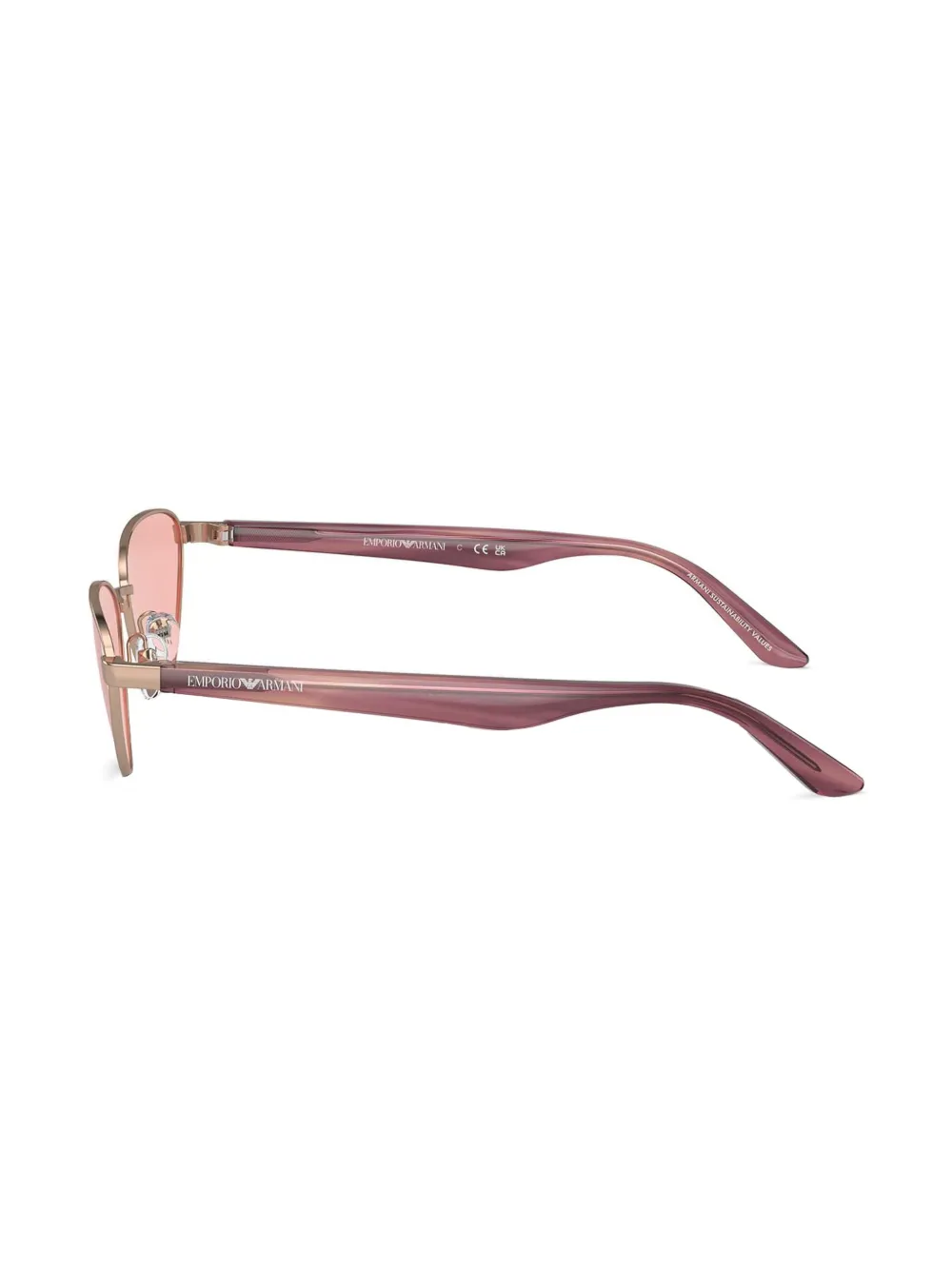 Emporio Armani Zonnebril met geometrisch montuur Roze