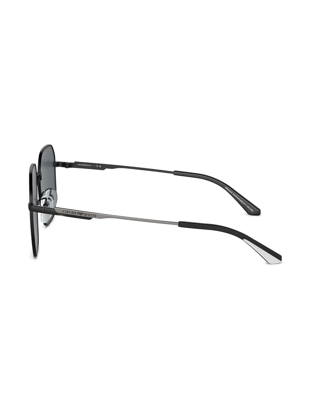 Emporio Armani Zonnebril met geometrisch montuur Zwart