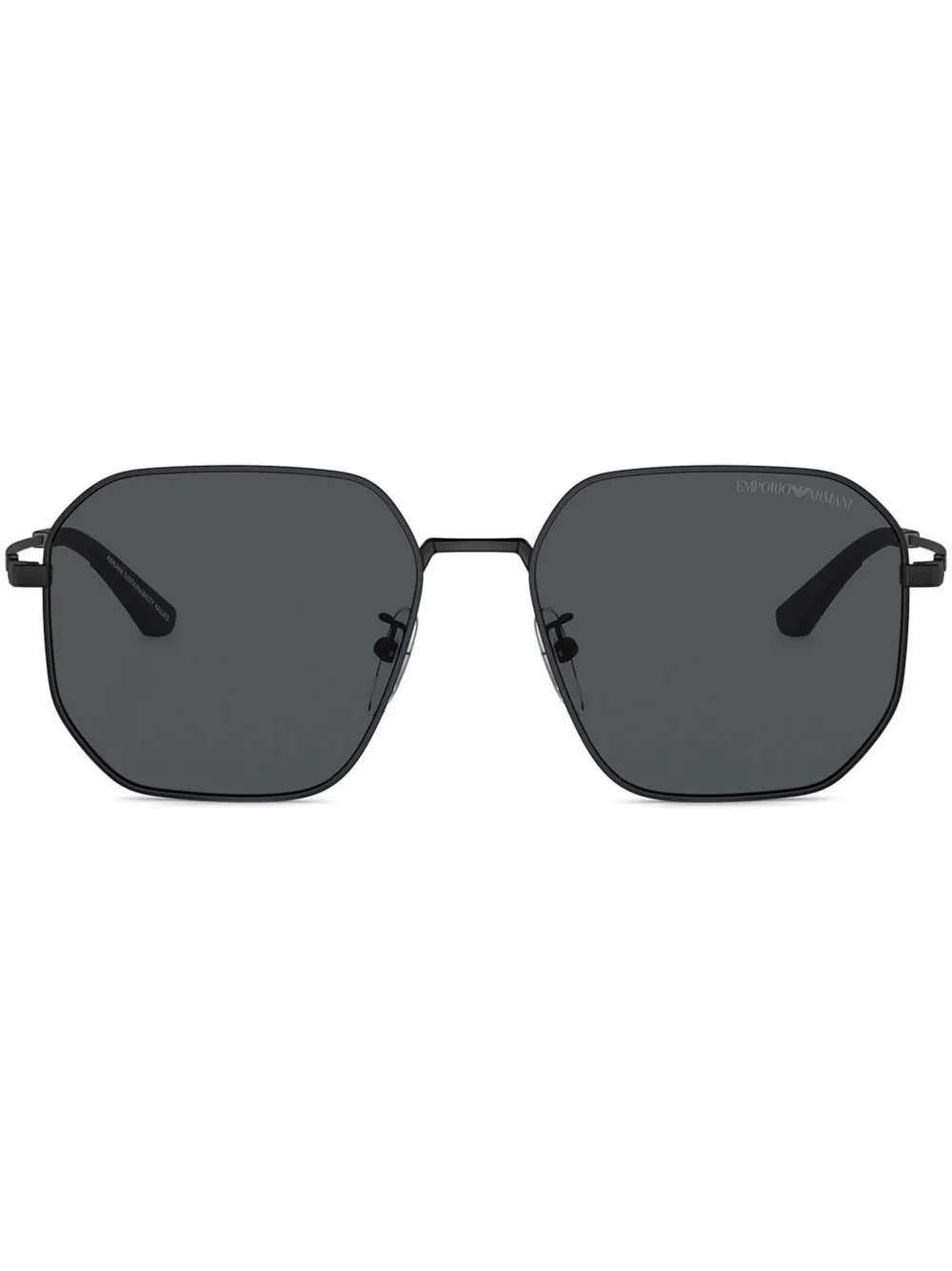 Emporio Armani Zonnebril met geometrisch montuur Zwart