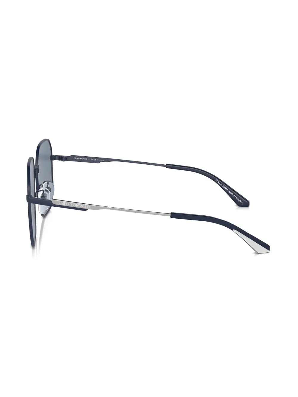Emporio Armani Zonnebril met geometrisch montuur Blauw