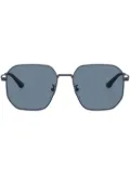 Emporio Armani geometric-frame sunglasses - Blue