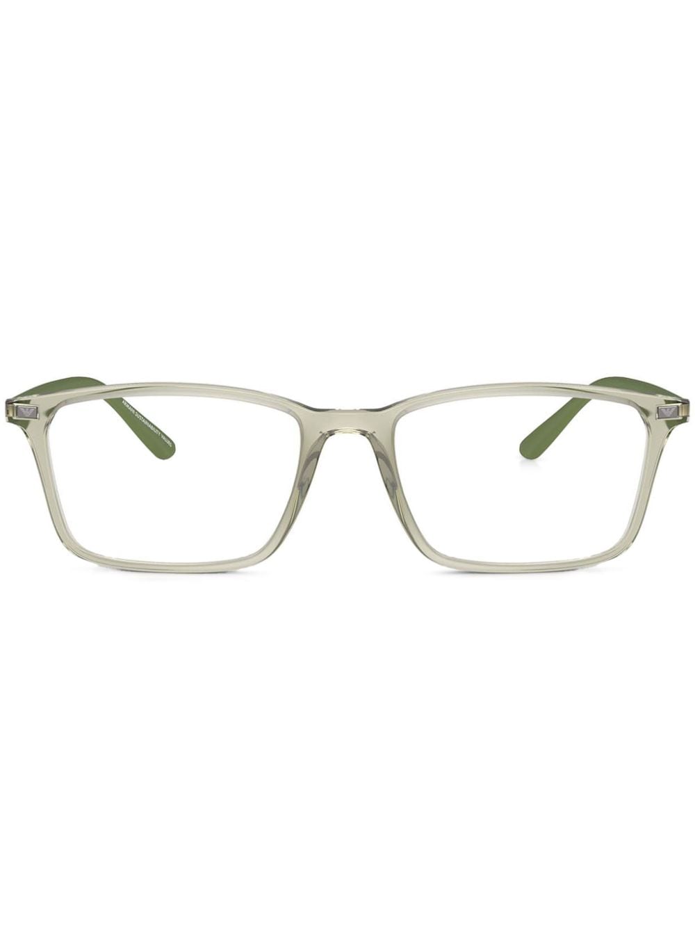 Emporio Armani Logo-engraved Glasses In Green