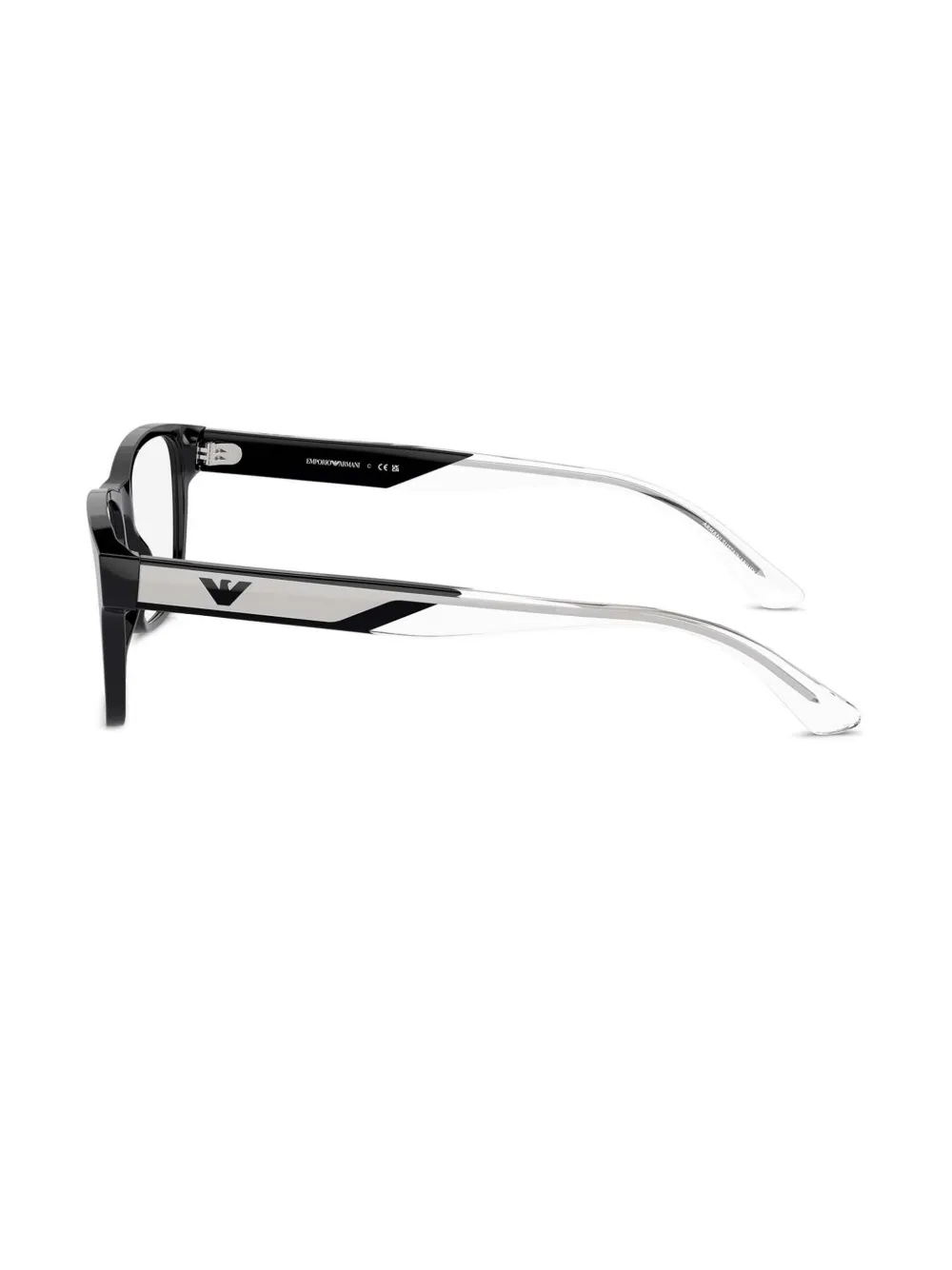 Emporio Armani Bril met rechthoekig montuur Zwart
