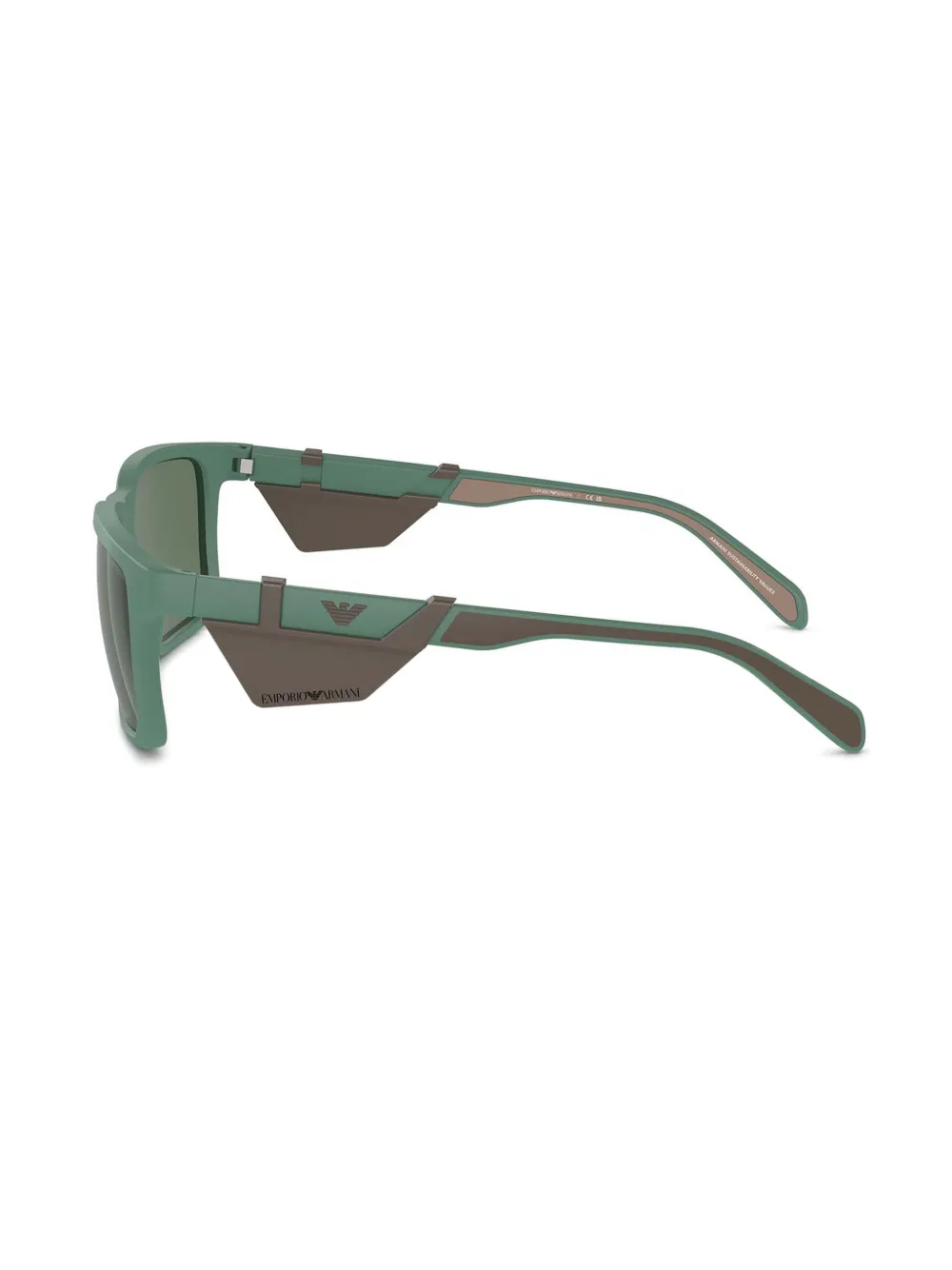 Emporio Armani Zonnebril met vierkant montuur Groen