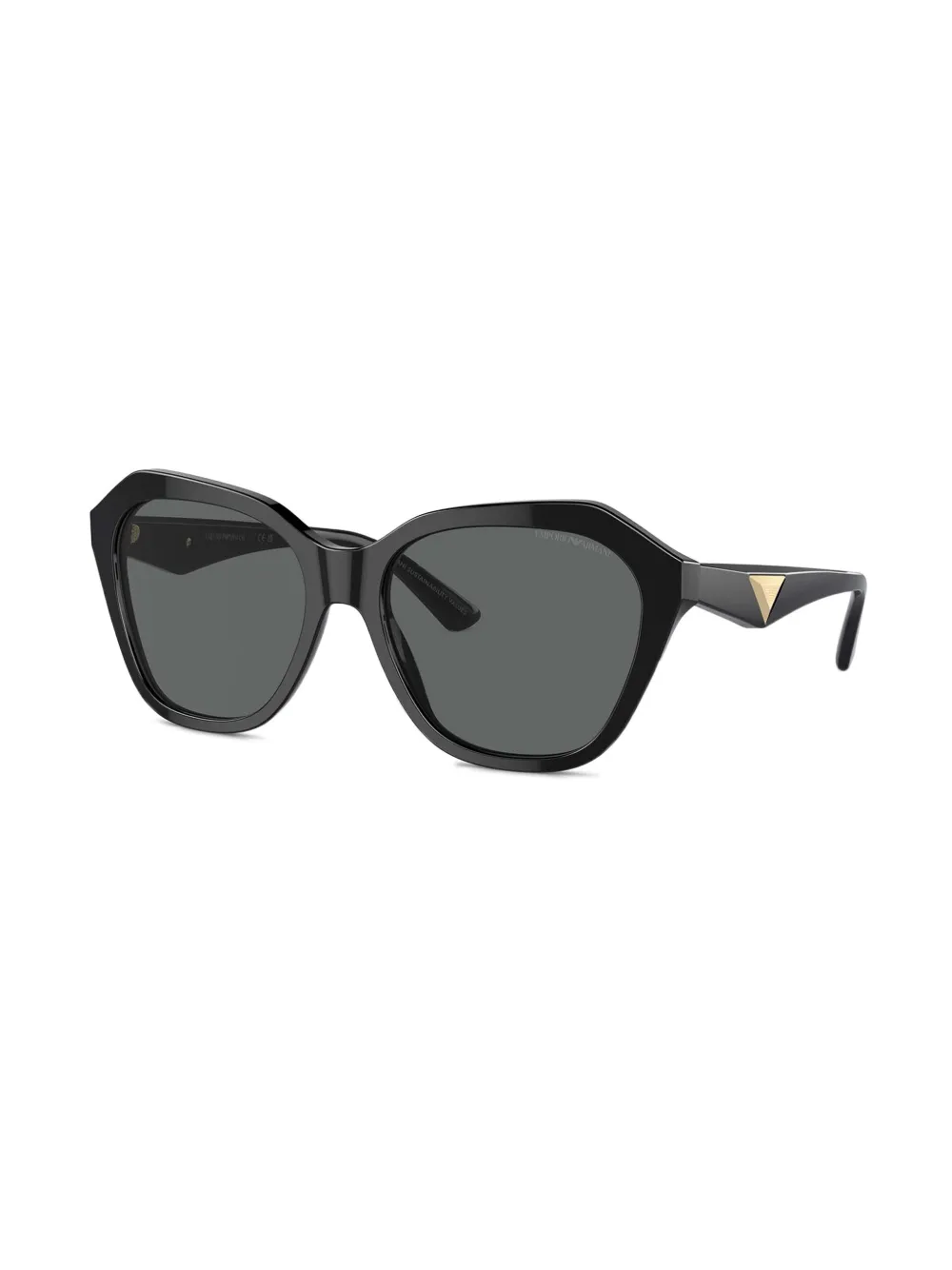 Emporio Armani Zonnebril met onregelmatige vorm - Zwart