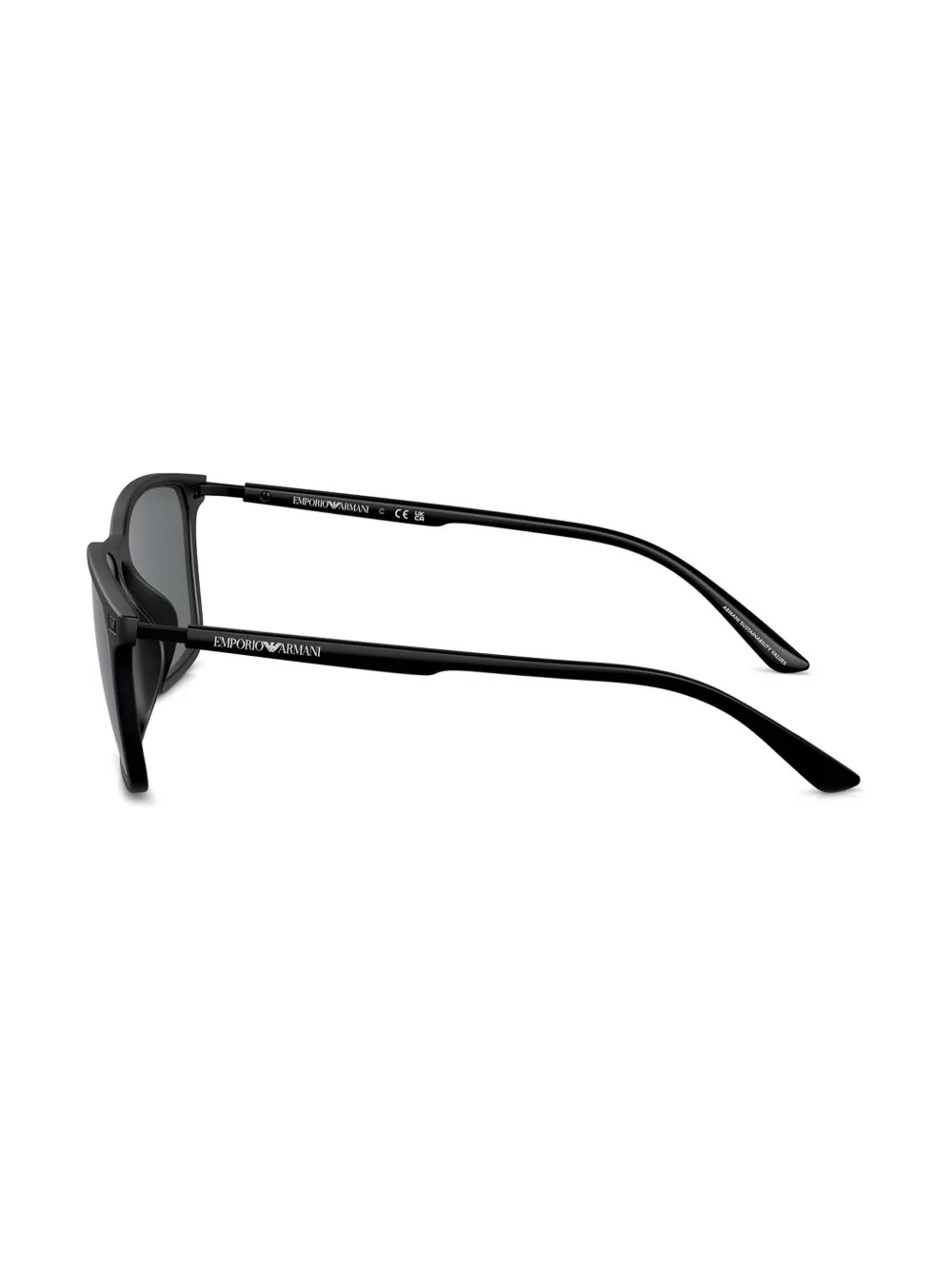 Emporio Armani Zonnebril met vierkant montuur Zwart