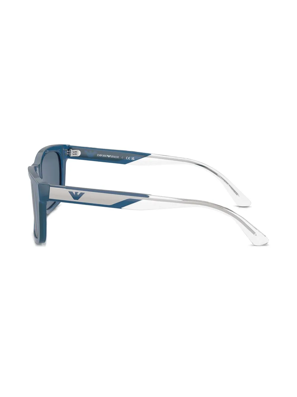 Emporio Armani Zonnebril met vierkant montuur Blauw