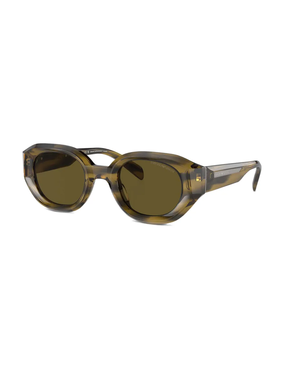 Emporio Armani Zonnebril met rond montuur Groen