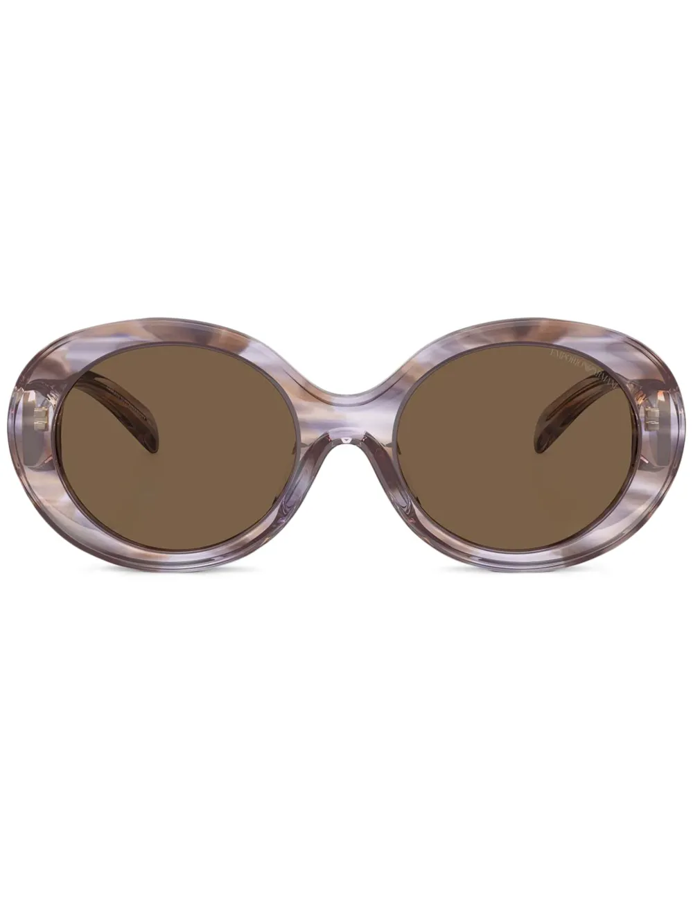 Emporio Armani Zonnebril met rond montuur Bruin