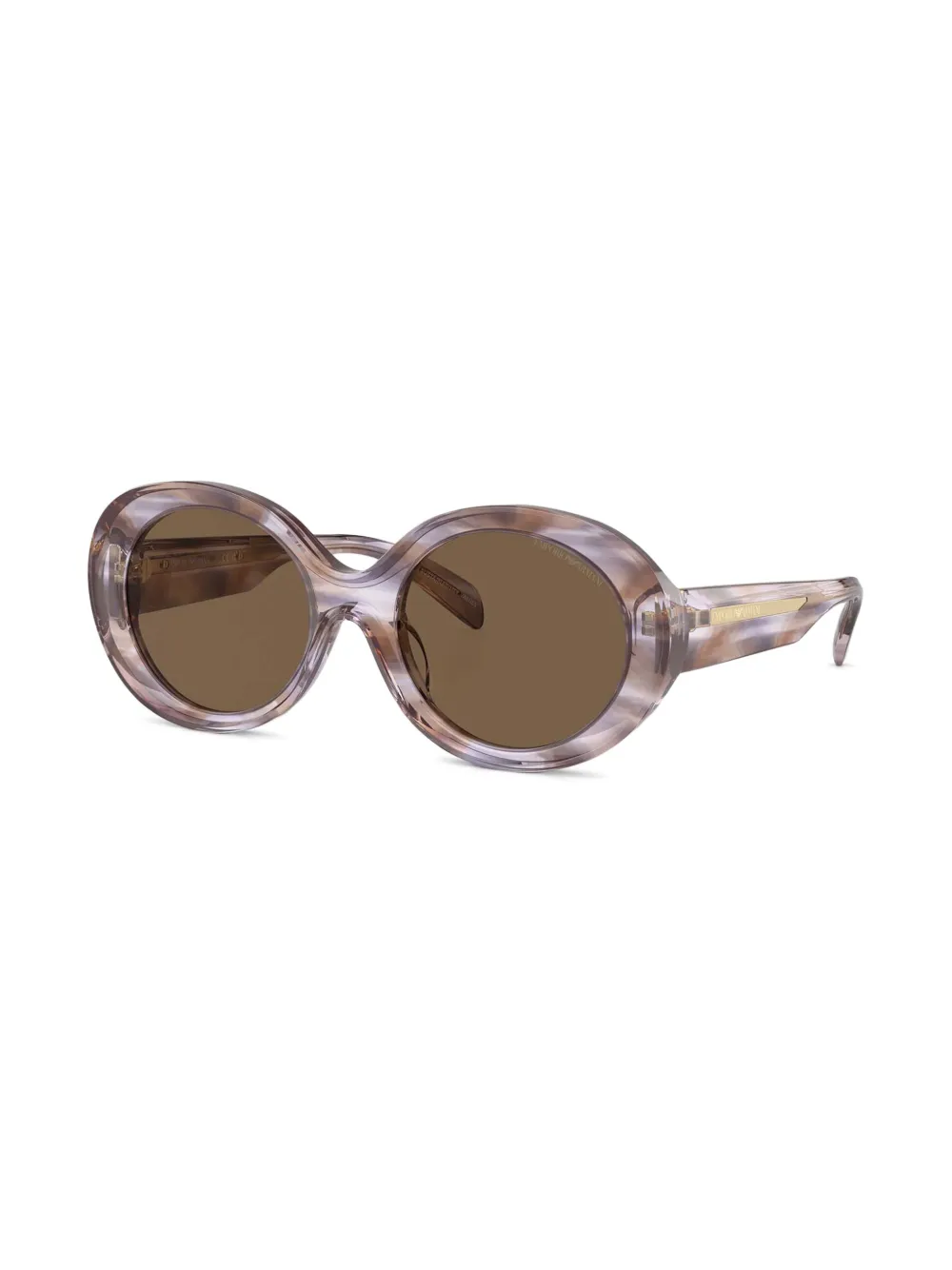 Emporio Armani Zonnebril met rond montuur Bruin