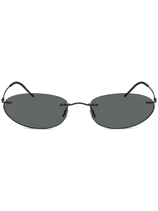 Giorgio Armani Oval Frame Sunglasses in Black