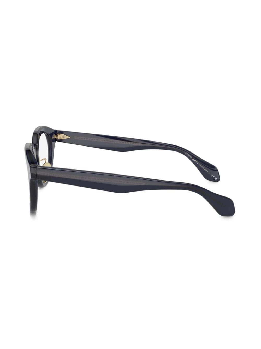 Shop Giorgio Armani Round Frame Glasses In 蓝色