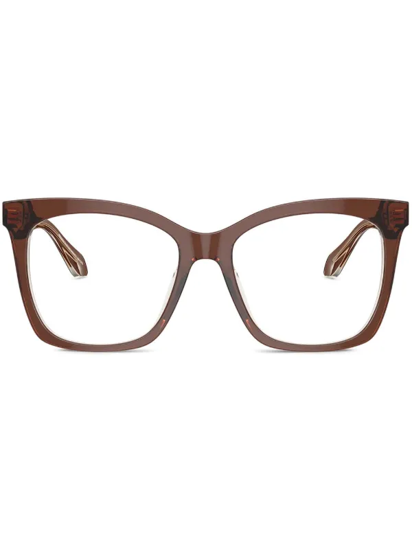 Giorgio Armani Logo-print Glasses in Brown