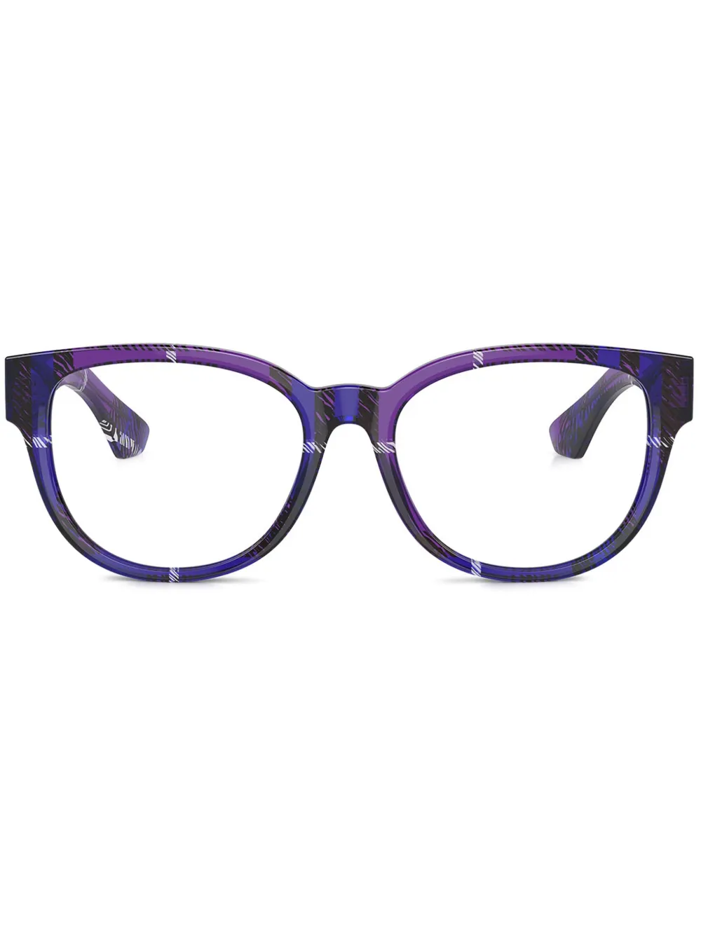 Burberry Eyewear チェック眼鏡フレーム - パープル Burberry Eyewear チェック眼鏡フレーム - パープル