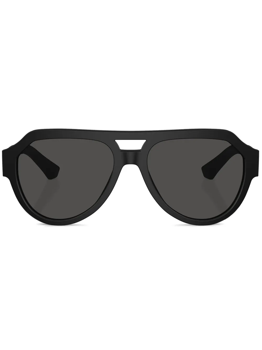 Dolce & Gabbana Eyewear ロゴエングレーブ サングラス - ブラック Dolce & Gabbana Eyewear ロゴエングレーブ サングラス - ブラック