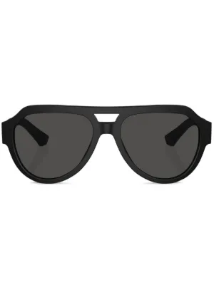 DOLCE & GABBANA DGロゴ パイロットサングラス ブラック 付属品 Dolce & Gabbana Eyewear DG Crossed pilot-frame Sunglasses | Black