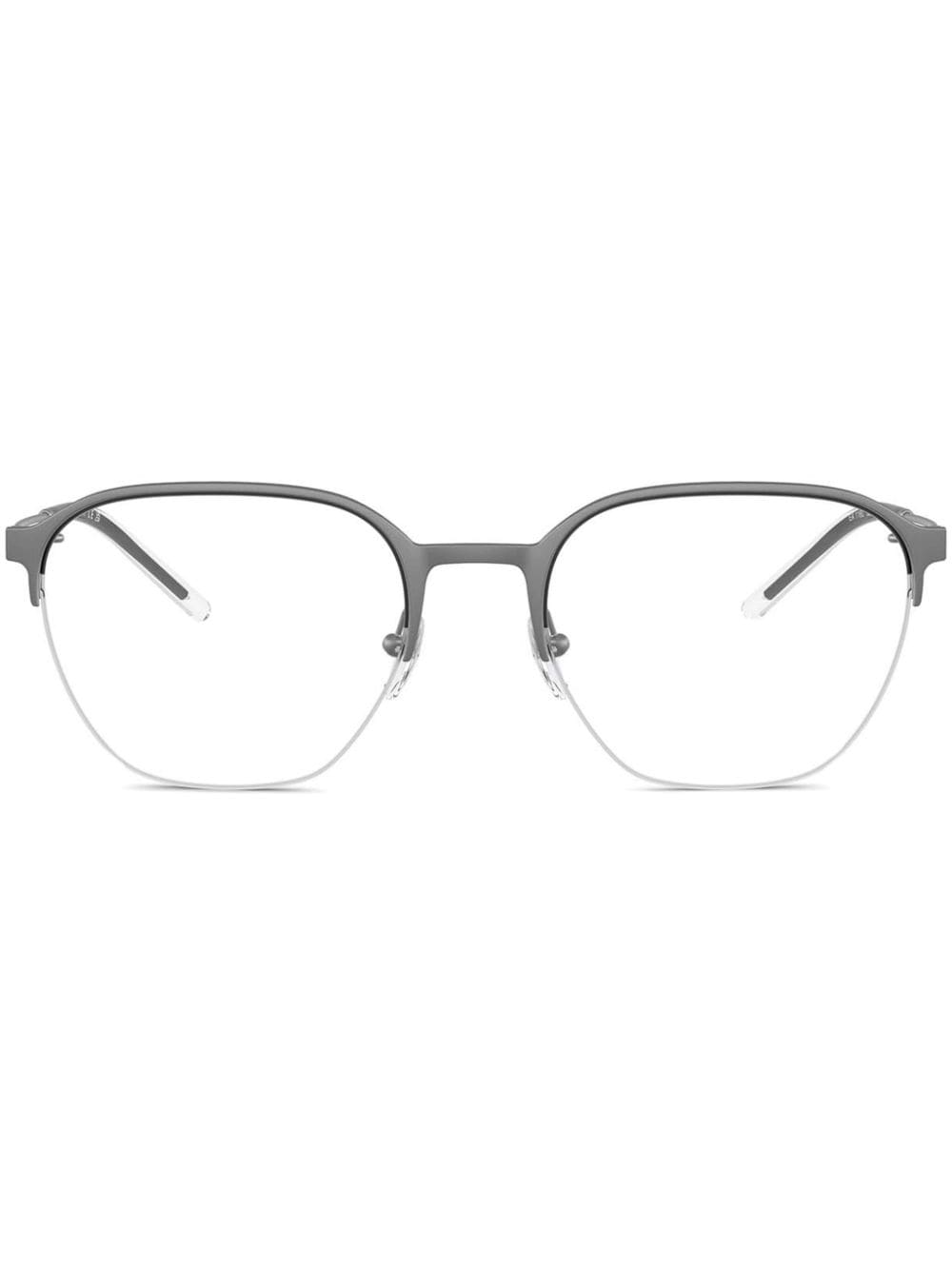 Shop Emporio Armani Geometric-frame Glasses In 灰色