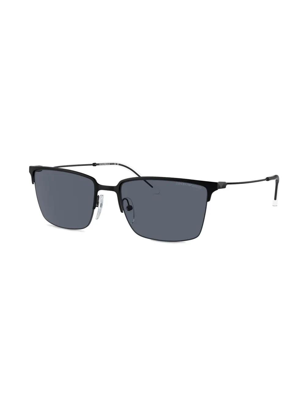Emporio Armani Zonnebril met rechthoekig montuur Zwart
