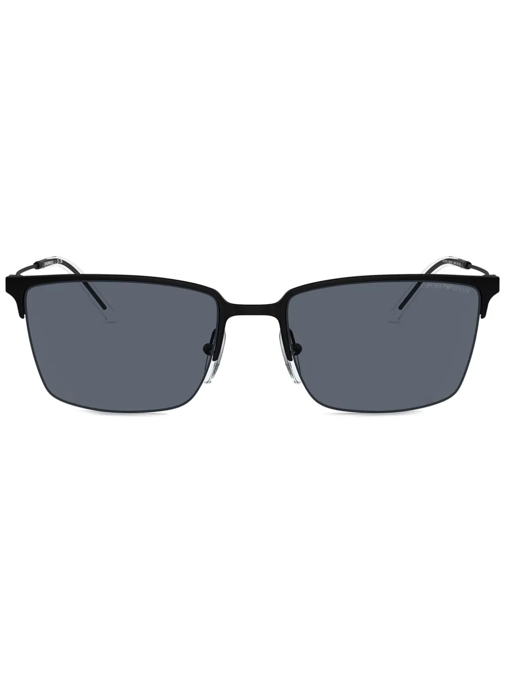 Emporio Armani Zonnebril met rechthoekig montuur Zwart