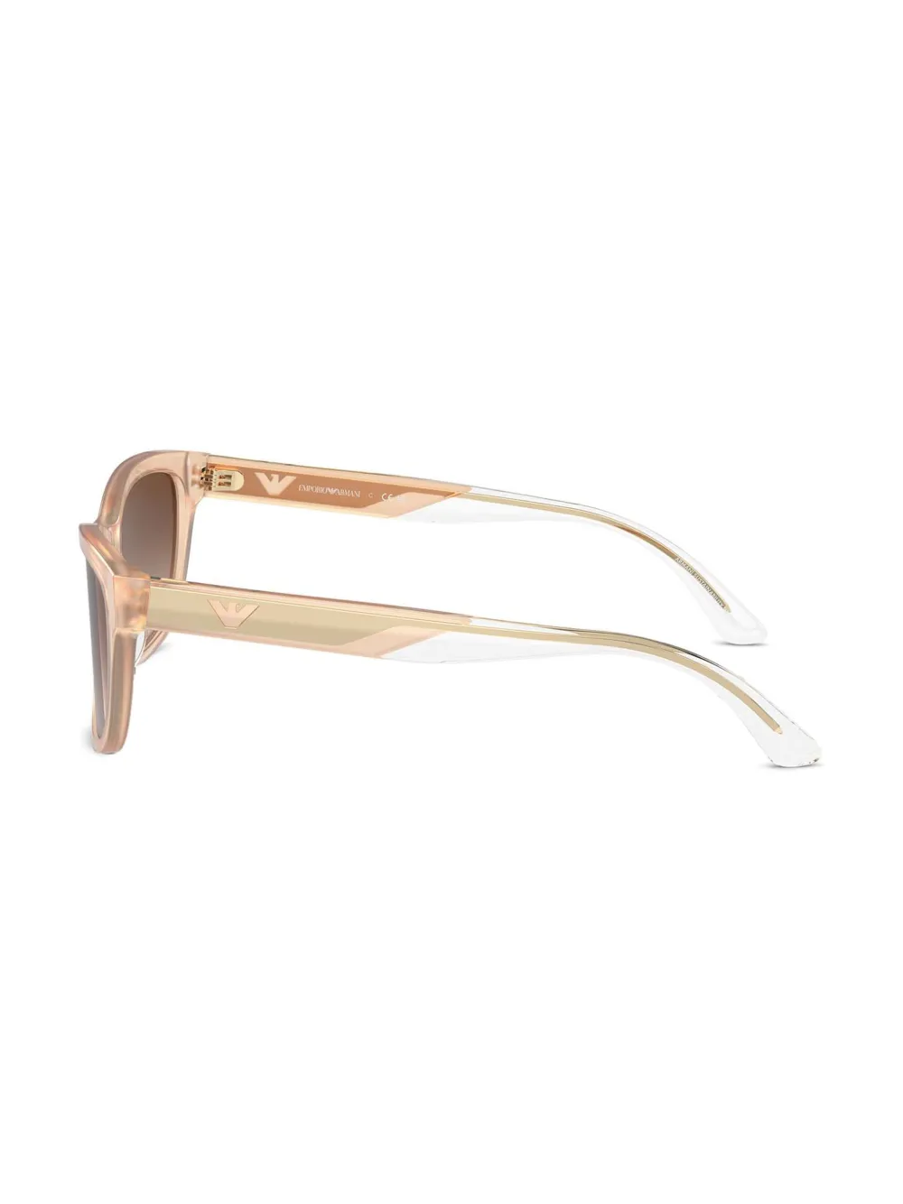 Emporio Armani Zonnebril met vierkant montuur Beige