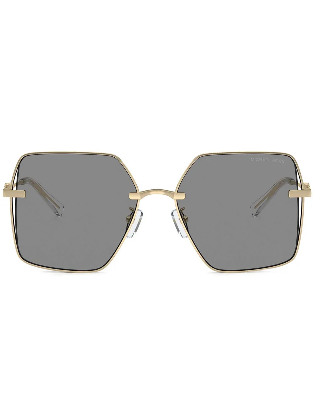Michael Kors オーバーサイズフレーム サングラス - ゴールドトーン Michael Kors オーバーサイズフレーム サングラス - ゴールドトーン