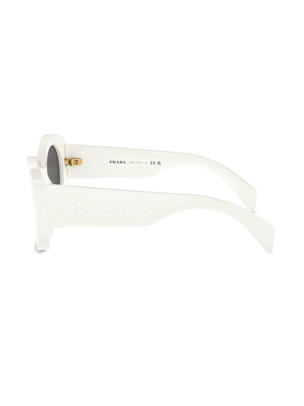 Prada Eyewear Zonnebril met logo-reliëf Wit