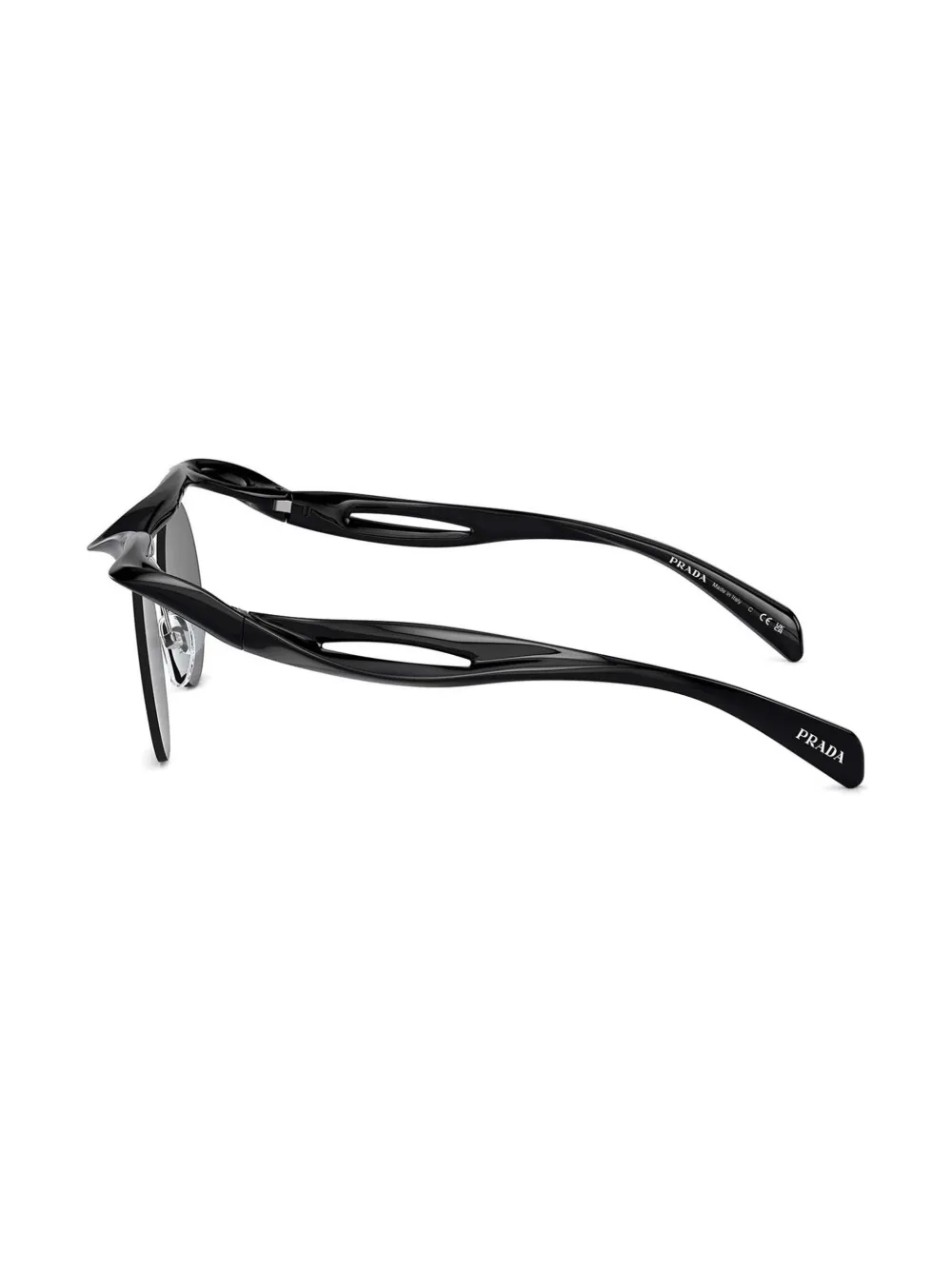 Prada Eyewear Zonnebril met rond montuur Zwart